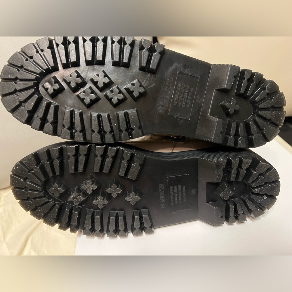 NIB Jo Mercer Real Nude Beige Leather upgraded Dr. Martens Lace Up Boots 38 7 - Picture 5 of 7